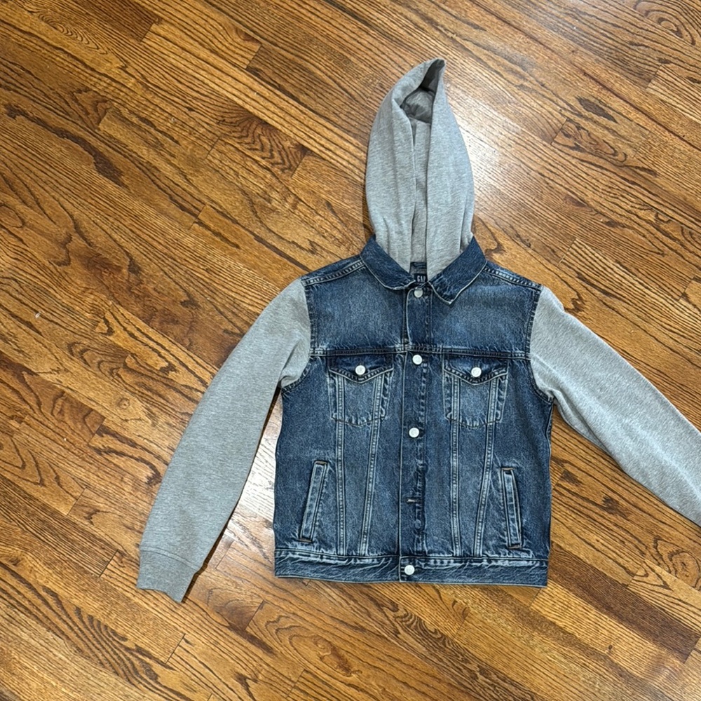 Stylish Denim and Gray Kids Jacket